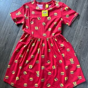 Red, Cakeworthy Nickelodeon SpongeBob smock dress, size 3x plus size.